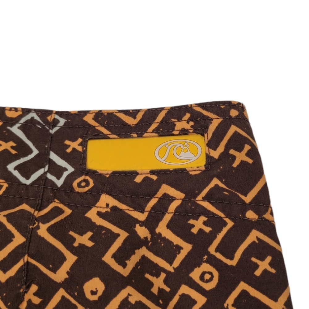 Quiksilver Edition X Print Board Shorts Swim Trunks Brown Men's Size 38 - Picture 10 of 12